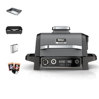 Ninja Woodfire Electric BBQ Grill & Smoker, 7-in-1 Outdoor Grill & Air Fryer, Roast, Bake, Dehydrate, Uses Woodfire Pellets, Weather Resistant, Non-Stick, Portable, Electric, Grey/Black, OG701UK thumbnail 1