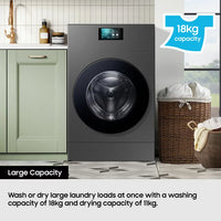 Samsung Series 9 Large Capacity WD18DB8995BZT1 18kg / 11kg Washer Dryer, A Rated in Dark Steel thumbnail 2