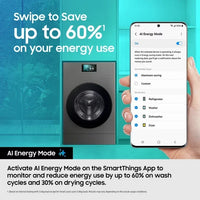 Samsung Series 9 Large Capacity WD18DB8995BZT1 18kg / 11kg Washer Dryer, A Rated in Dark Steel thumbnail 3