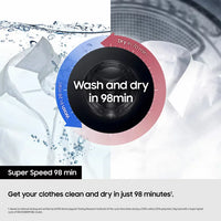 Samsung Series 9 Large Capacity WD18DB8995BZT1 18kg / 11kg Washer Dryer, A Rated in Dark Steel thumbnail 4