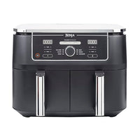 Ninja Foodi MAX Dual Zone Digital Air Fryer, 2 Drawers, 9.5L, 6-in-1, Uses No Oil, Max Crisp, Roast, Bake, Reheat, Dehydrate, Cook 8 Portions, Non-Stick Dishwasher Safe Baskets, Black AF400UK thumbnail 1