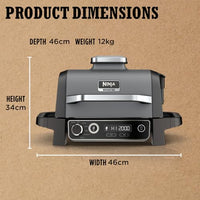 Ninja Woodfire Electric BBQ Grill & Smoker, 7-in-1 Outdoor Grill & Air Fryer, Roast, Bake, Dehydrate, Uses Woodfire Pellets, Weather Resistant, Non-Stick, Portable, Electric, Grey/Black, OG701UK thumbnail 5