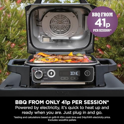 Ninja Woodfire Electric BBQ Grill & Smoker, 7-in-1 Outdoor Grill & Air Fryer, Roast, Bake, Dehydrate, Uses Woodfire Pellets, Weather Resistant, Non-Stick, Portable, Electric, Grey/Black, OG701UK — image 12