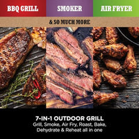 Ninja Woodfire Electric BBQ Grill & Smoker, 7-in-1 Outdoor Grill & Air Fryer, Roast, Bake, Dehydrate, Uses Woodfire Pellets, Weather Resistant, Non-Stick, Portable, Electric, Grey/Black, OG701UK thumbnail 15