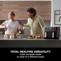 Ninja Foodi MAX Dual Zone Digital Air Fryer, 2 Drawers, 9.5L, 6-in-1, Uses No Oil, Max Crisp, Roast, Bake, Reheat, Dehydrate, Cook 8 Portions, Non-Stick Dishwasher Safe Baskets, Black AF400UK thumbnail 5