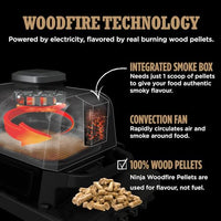 Ninja Woodfire Electric BBQ Grill & Smoker, 7-in-1 Outdoor Grill & Air Fryer, Roast, Bake, Dehydrate, Uses Woodfire Pellets, Weather Resistant, Non-Stick, Portable, Electric, Grey/Black, OG701UK thumbnail 10