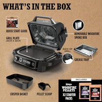 Ninja Woodfire Electric BBQ Grill & Smoker, 7-in-1 Outdoor Grill & Air Fryer, Roast, Bake, Dehydrate, Uses Woodfire Pellets, Weather Resistant, Non-Stick, Portable, Electric, Grey/Black, OG701UK thumbnail 16