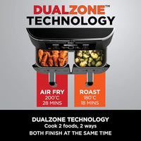 Ninja Foodi MAX Dual Zone Digital Air Fryer, 2 Drawers, 9.5L, 6-in-1, Uses No Oil, Max Crisp, Roast, Bake, Reheat, Dehydrate, Cook 8 Portions, Non-Stick Dishwasher Safe Baskets, Black AF400UK thumbnail 12