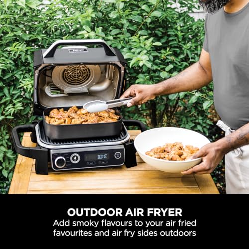 Ninja Woodfire Electric BBQ Grill & Smoker, 7-in-1 Outdoor Grill & Air Fryer, Roast, Bake, Dehydrate, Uses Woodfire Pellets, Weather Resistant, Non-Stick, Portable, Electric, Grey/Black, OG701UK — image 13