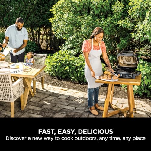 Ninja Woodfire Electric BBQ Grill & Smoker, 7-in-1 Outdoor Grill & Air Fryer, Roast, Bake, Dehydrate, Uses Woodfire Pellets, Weather Resistant, Non-Stick, Portable, Electric, Grey/Black, OG701UK — image 7