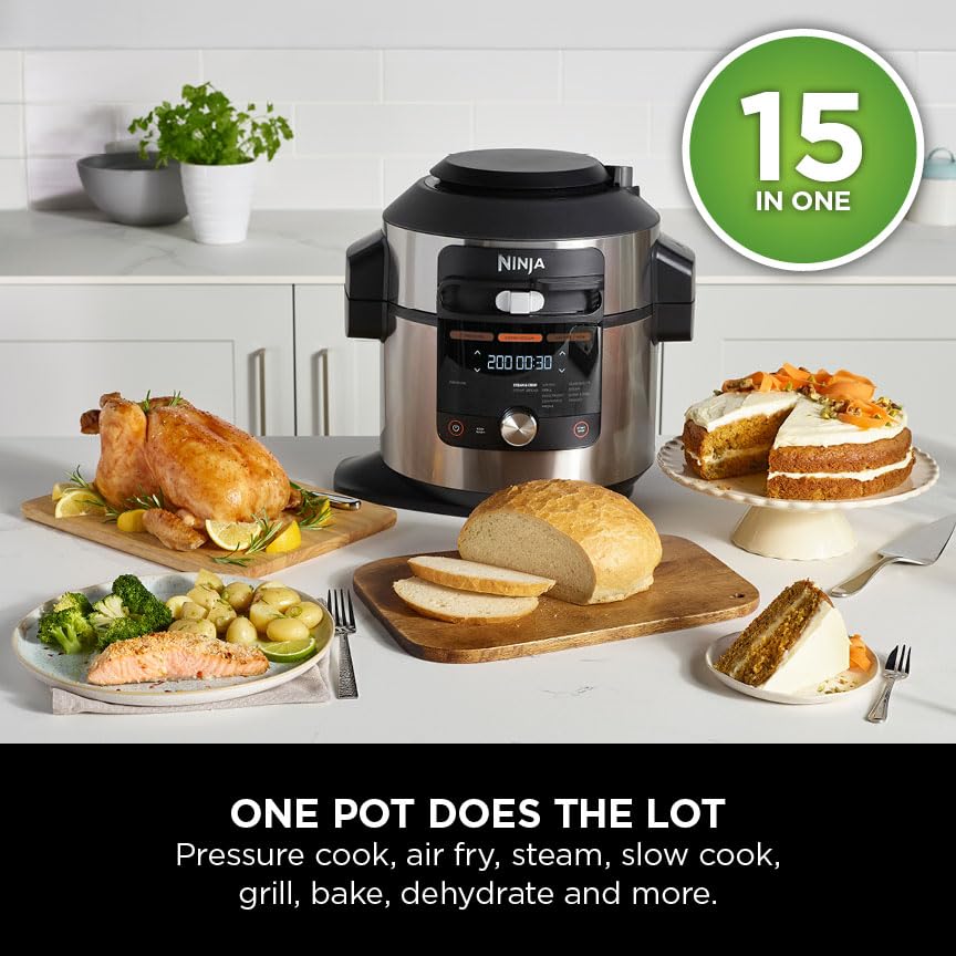 Ninja Foodi MAX 15-in-1 SmartLid Multi-Cooker 7.5L [OL750UK] Smart Cook System, Digital Cooking Probe, Electric Pressure Cooker, Air Fryer — image 9