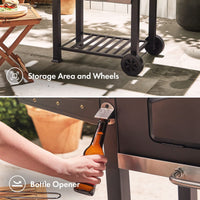 VonHaus BBQ, Charcoal Barbecue, Portable BBQ Use Anywhere In Your Garden, For Grilling Meat, Fish & Vegetables, With Side Tables & Temperature Gauge For The Perfect Barbecue Every Time thumbnail 4
