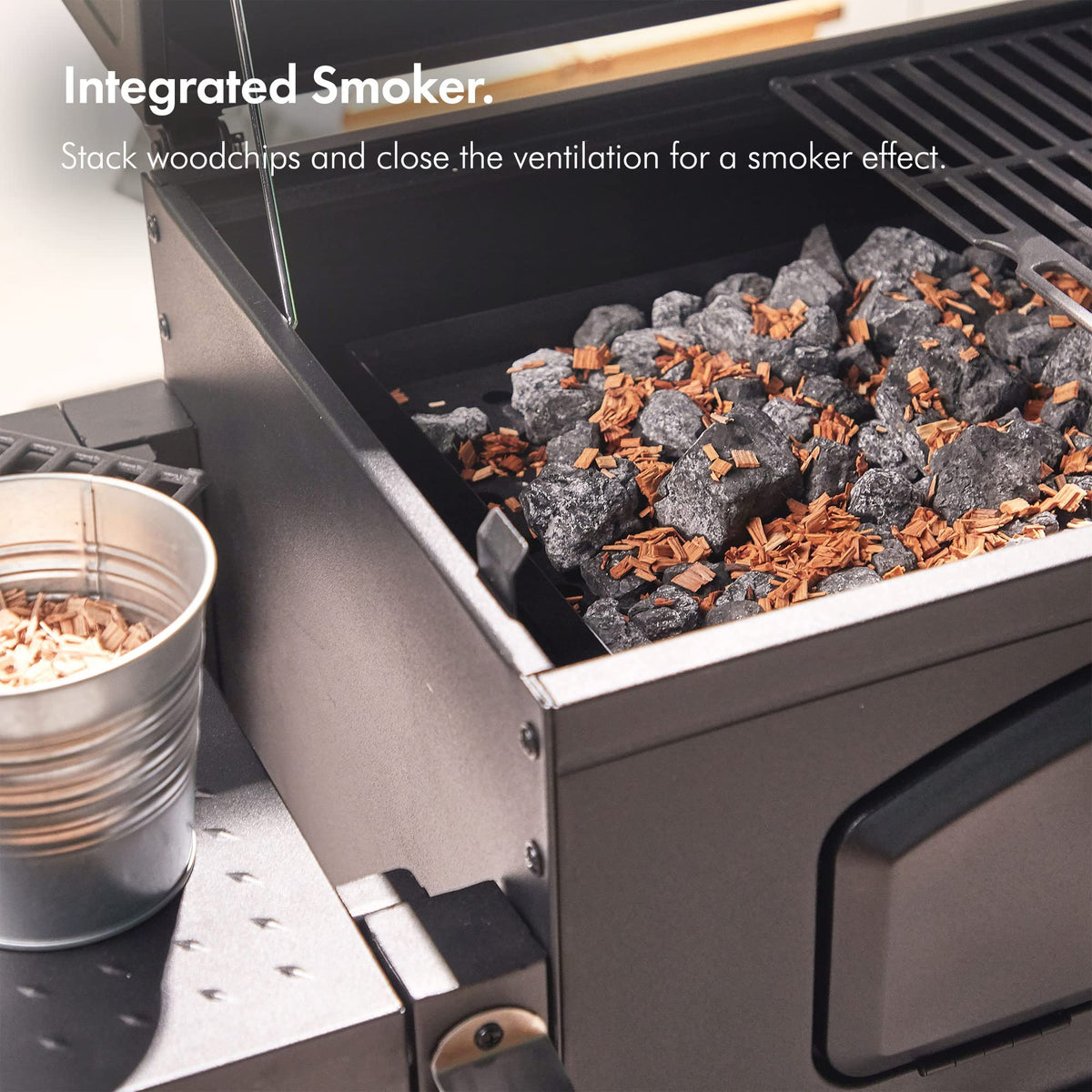 VonHaus BBQ, Charcoal Barbecue, Portable BBQ Use Anywhere In Your Garden, For Grilling Meat, Fish & Vegetables, With Side Tables & Temperature Gauge For The Perfect Barbecue Every Time — image 5