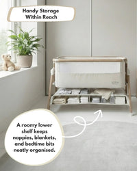 Sona Next To Me Crib Beige - Safe And Comforting Bedside Co Sleeping Crib For Newborns thumbnail 5