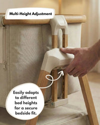 Sona Next To Me Crib Beige - Safe And Comforting Bedside Co Sleeping Crib For Newborns thumbnail 8