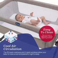 Chicco Next2Me Essential Bedside Crib In Dune - Sustainable Choice With Recycled Polyester Fabric thumbnail 5