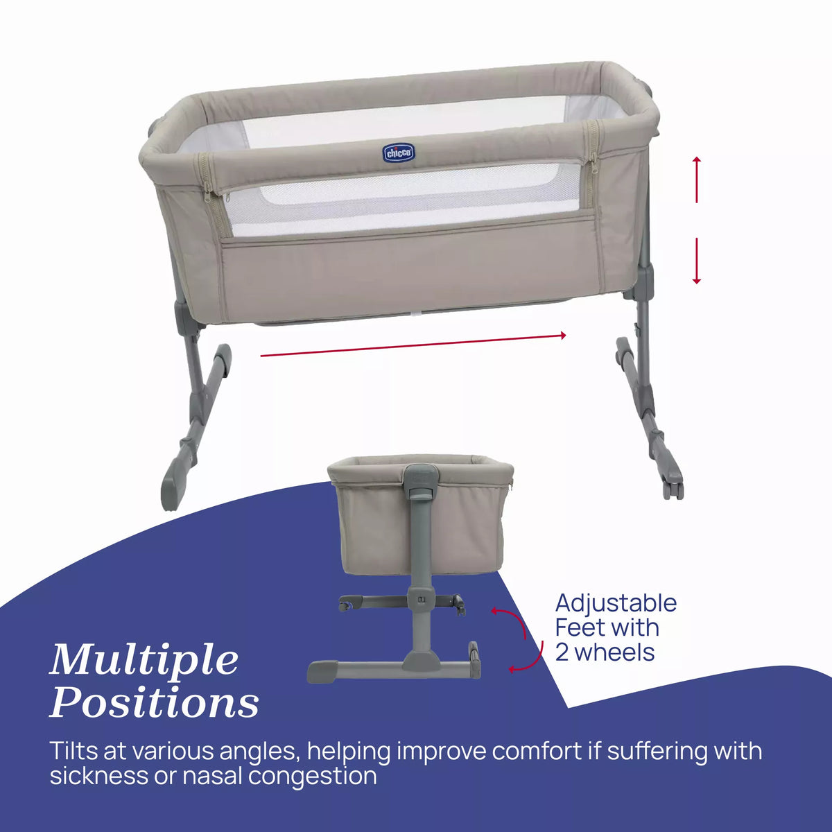 Chicco Next2Me Essential Bedside Crib In Dune - Sustainable Choice With Recycled Polyester Fabric — image 3
