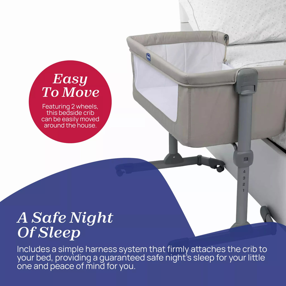 Chicco Next2Me Essential Bedside Crib In Dune - Sustainable Choice With Recycled Polyester Fabric — image 6